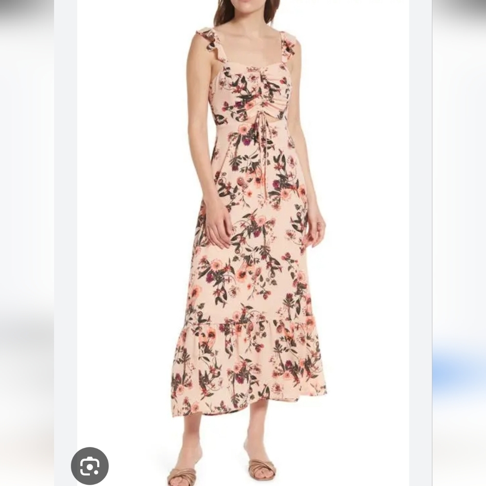 Chelsea28 front tie tiered MIDI dress.  M-L